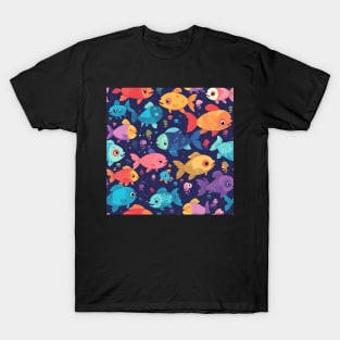 A Seamless Pattern of Adorable Pastel Fish T-Shirt